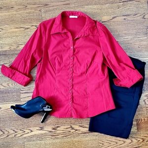 🇦🇺 Australian Unbranded stretchy red blouse